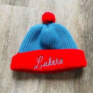 Vintage lakers red and blue beanie